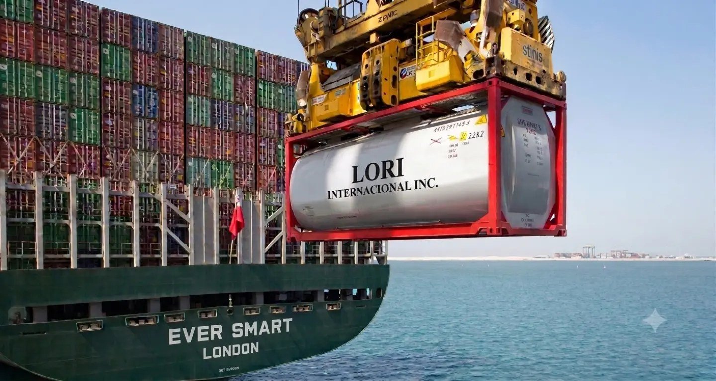 ISO tank de LORI International en operación portuaria